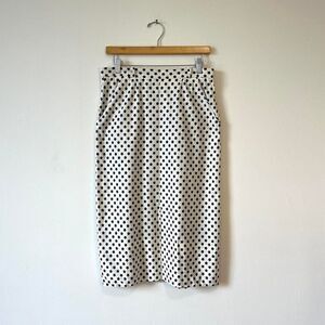 White Navy Star Print Vintage Straight Midi Skirt 70s 80s M 29 Waist